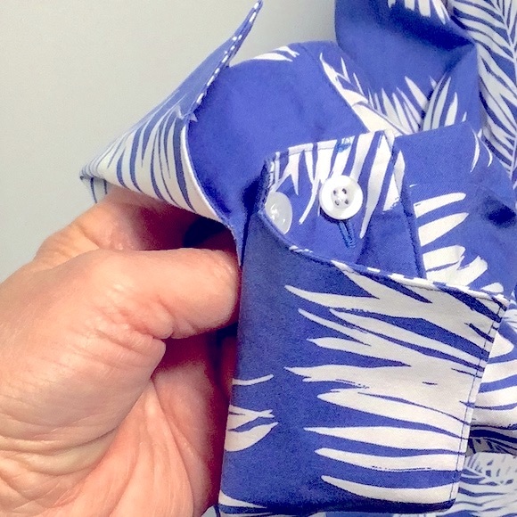 Chico’s No Iron Stretch 3/4 Sleeve Palms Shirt Chico’s Size 3 (Reg 16) - Picture 8 of 11